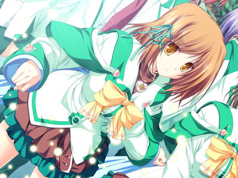 Anime Girl in Green Uniform — Playful