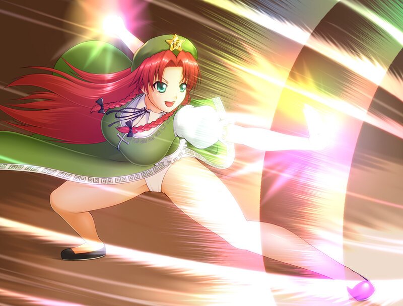 anime girl in green uniform