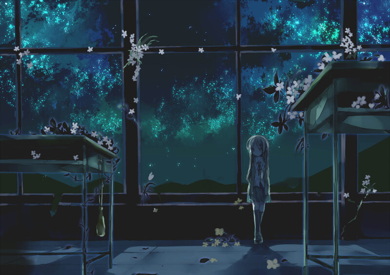 Anime Girl in Greenhouse