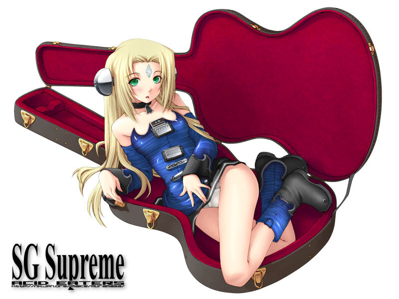 anime girl in guitar case