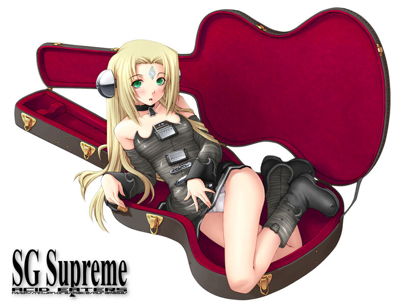 anime girl in guitar case