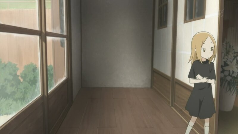 anime girl in hallway