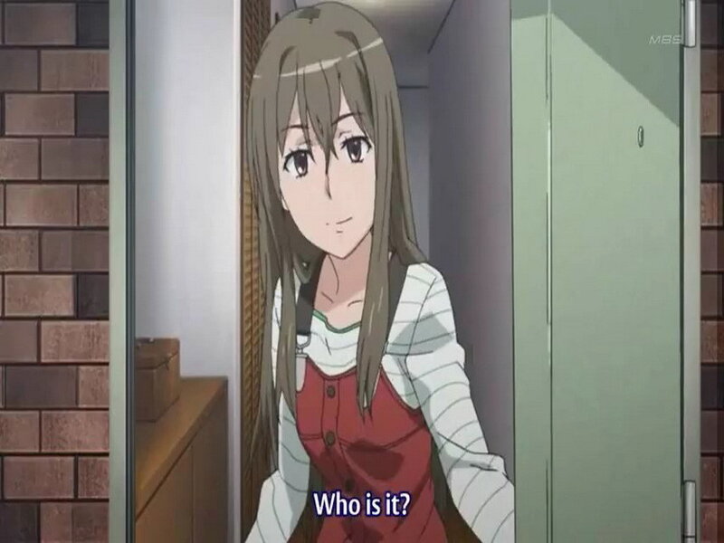 Anime Girl in Hallway — Brown