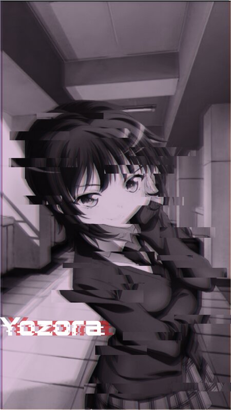 Anime Girl in Hallway — Gray, Dramatic