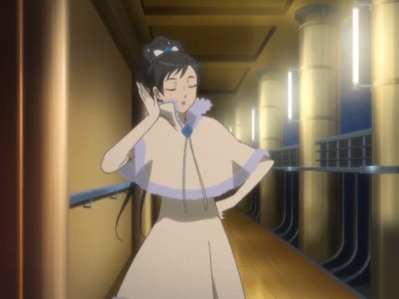 Anime Girl in Hallway — White