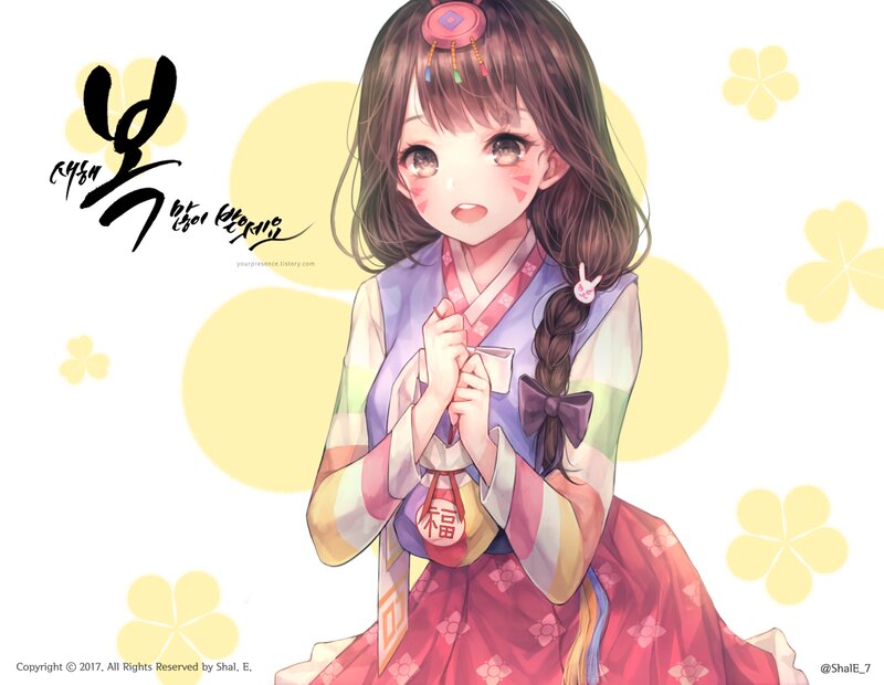 Anime Girl in Hanbok