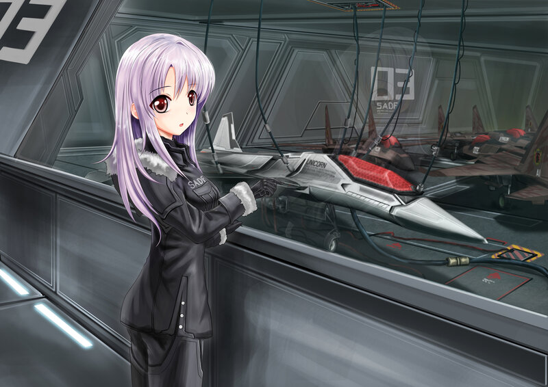 Anime Girl in Hangar