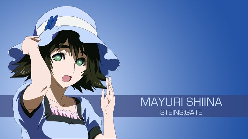 Anime Girl in Hat — Blue, Playful, Dress