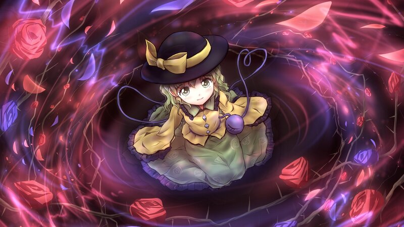 Anime Girl in Hat — Purple, Dramatic, Digital Art