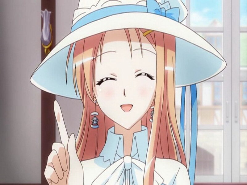 Anime Girl in Hat — White