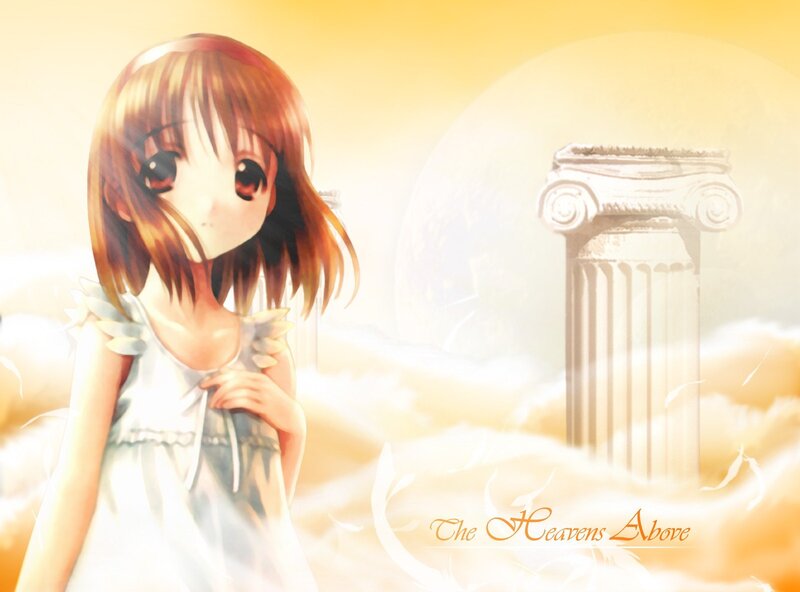 Anime girl in heavenly scene