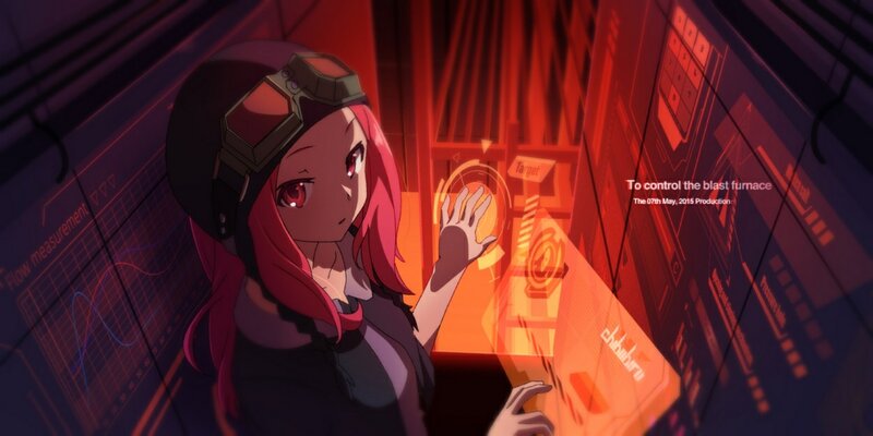 Anime Girl in Helmet — Red