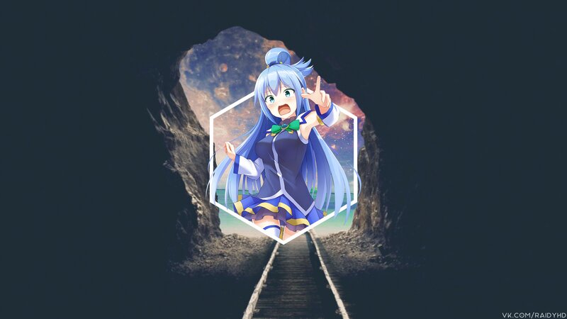Anime Girl in Hexagon