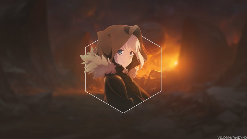 Anime Girl in Hood — Orange, Dramatic, Night