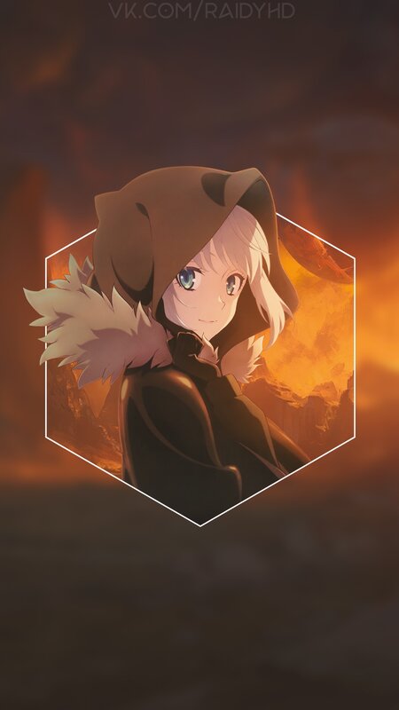 Anime Girl in Hood — Orange, Dramatic