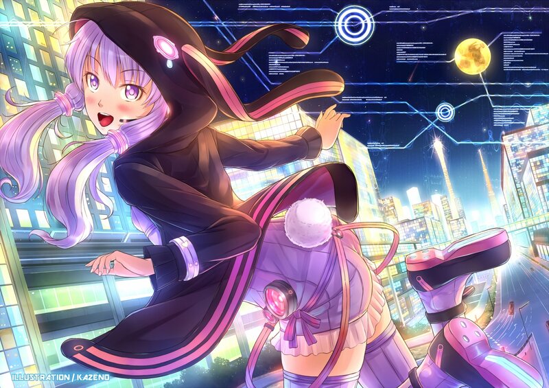 Anime Girl in Hood — Purple, Dynamic