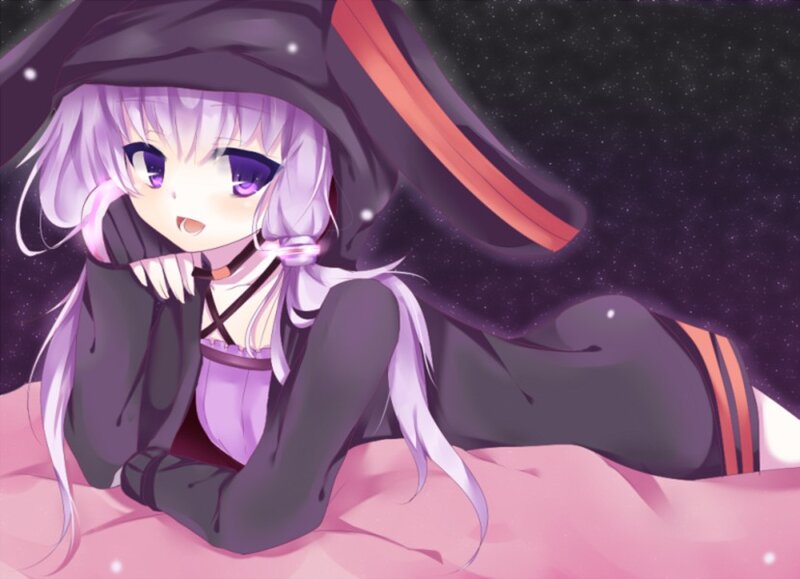Anime Girl in Hood — Purple