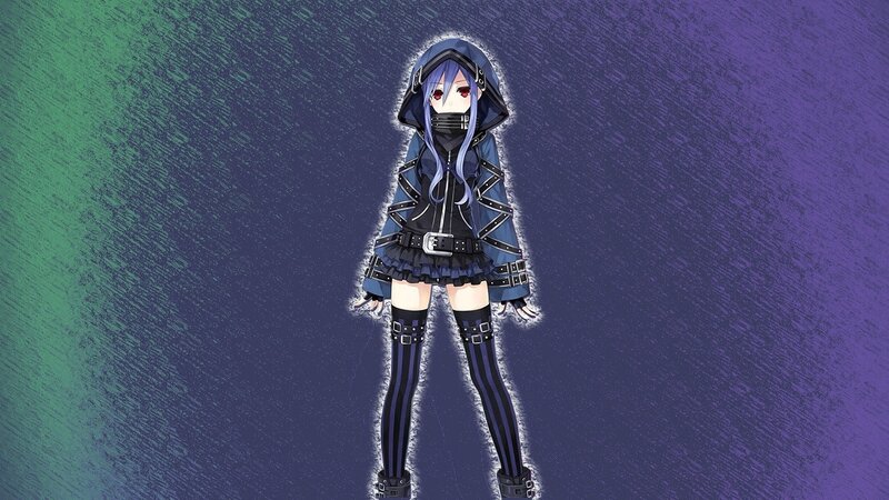 Anime Girl in Hooded Outfit — Purple