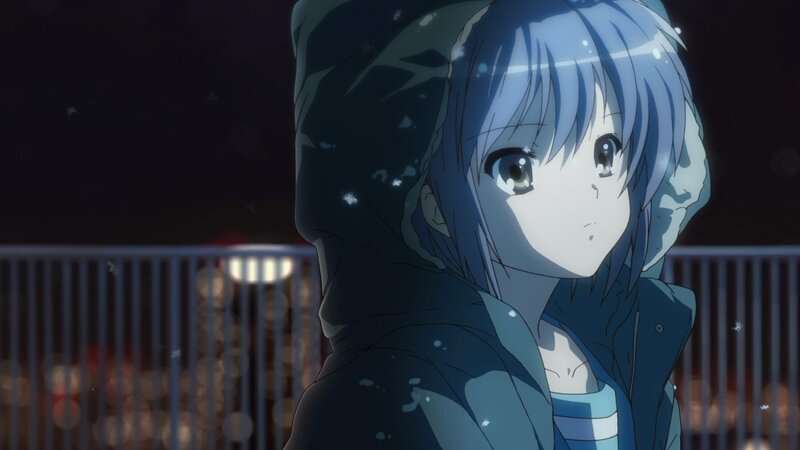 Anime Girl in Hoodie — Blue, Calm