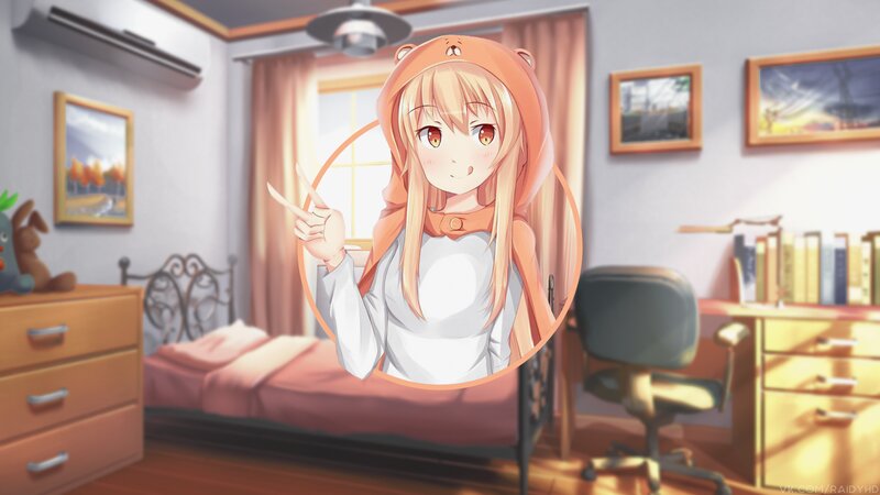Anime Girl in Hoodie — Orange, Calm