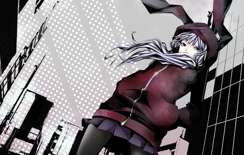 Anime Girl in Hoodie — Purple