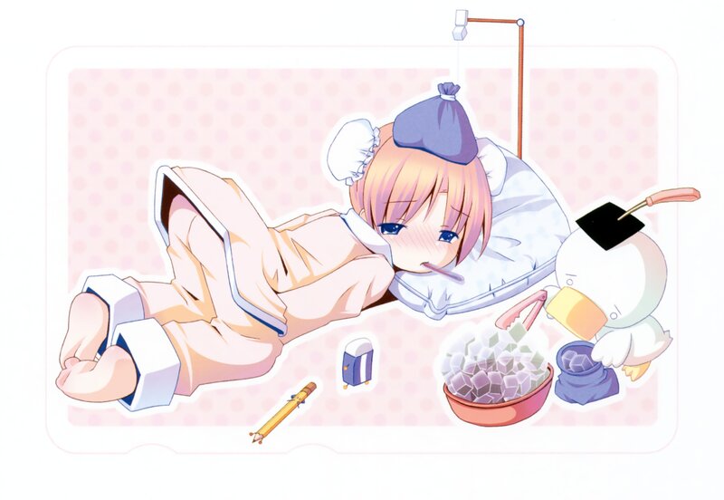 Anime girl in hospital bed