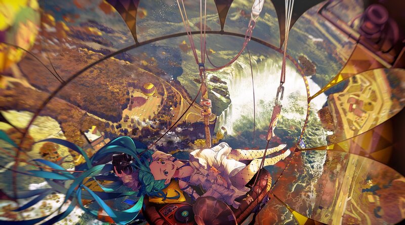 Anime Girl in Hot Air Balloon