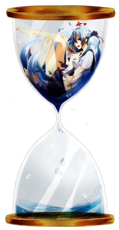 Anime girl in hourglass