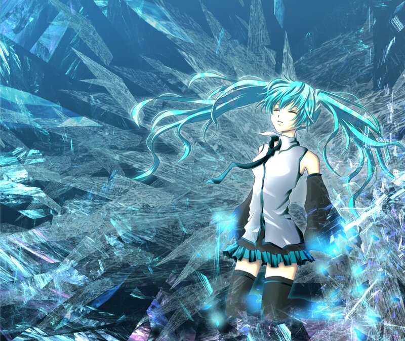 anime girl in ice cave