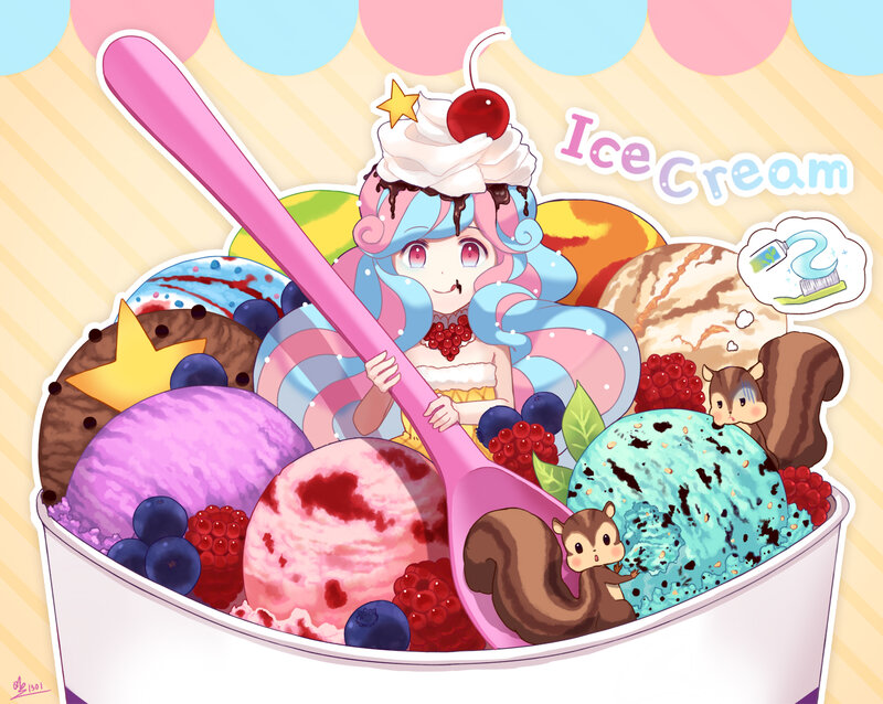 Anime Girl in Ice Cream