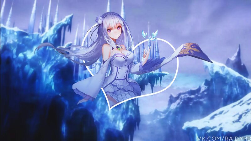 Anime Girl in Ice Landscape