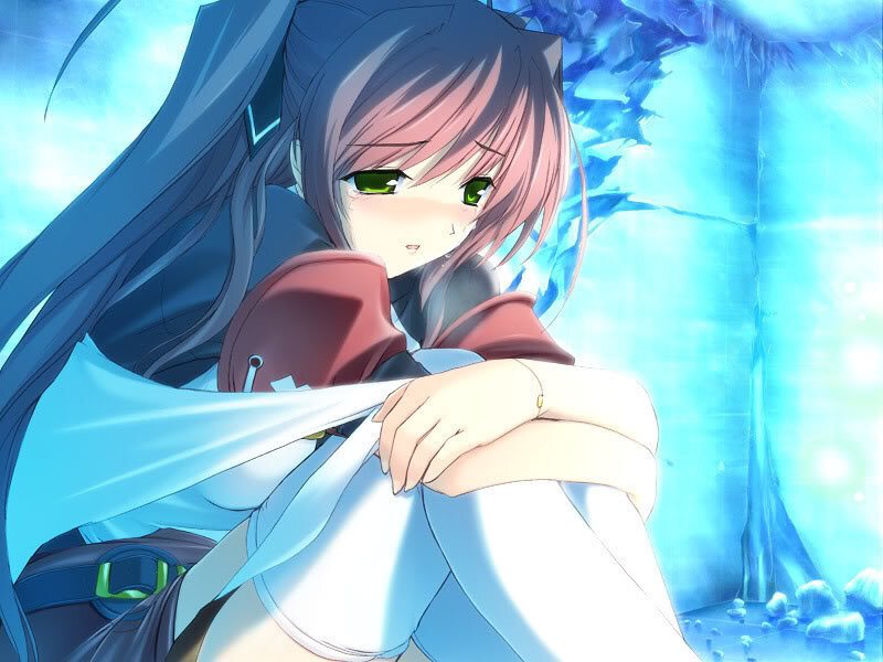 anime girl in icy cave