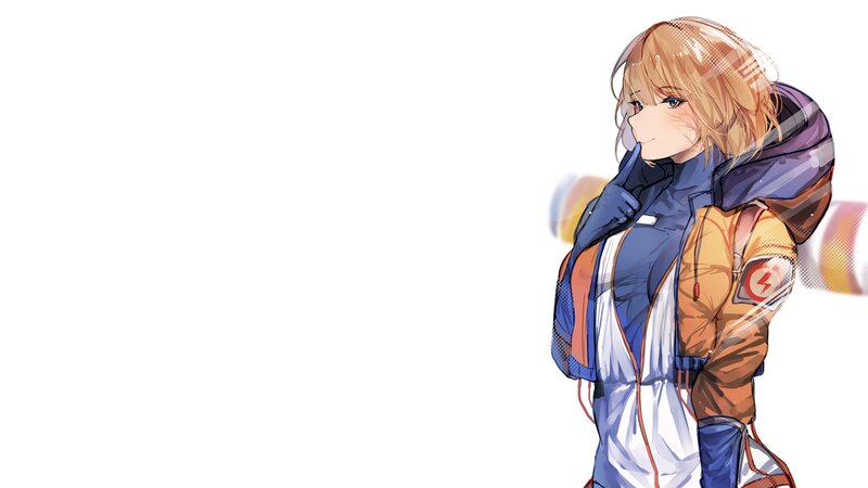 Anime Girl in Jacket — Blue, Calm