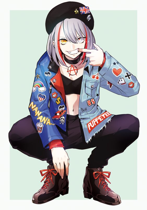 Anime Girl in Jacket — Blue
