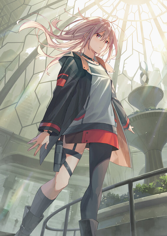 Anime Girl in Jacket — Pink