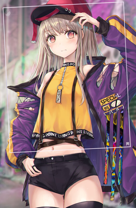 Anime Girl in Jacket — Purple