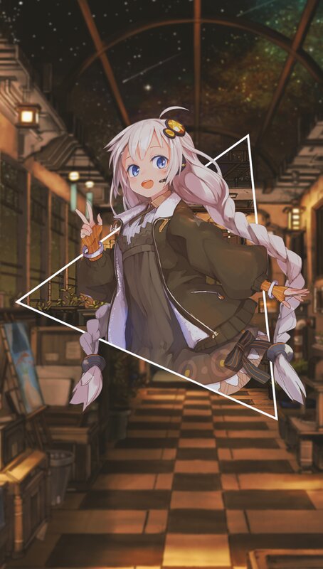 Anime Girl in Jacket — White
