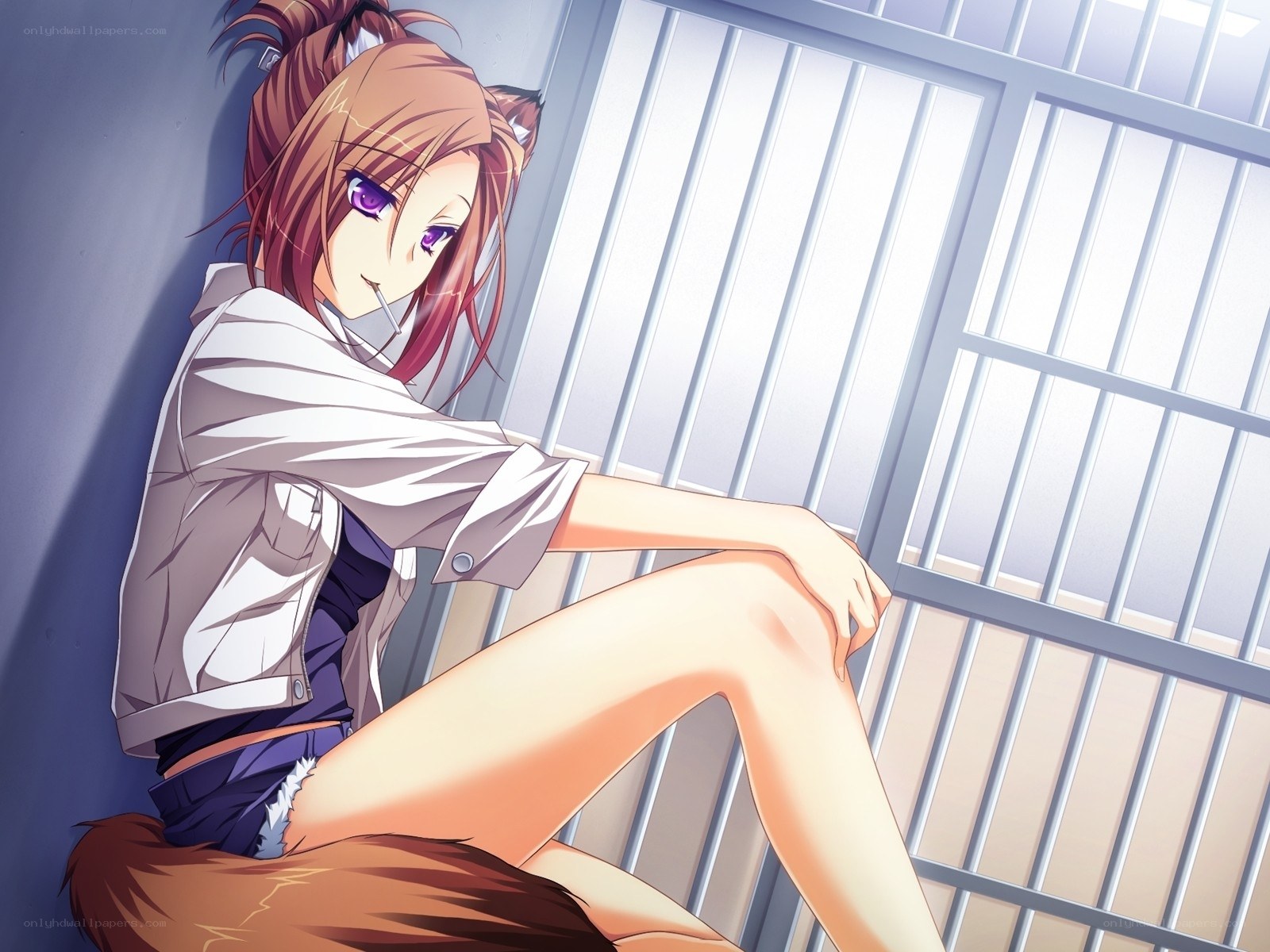 Anime girl in jail cell