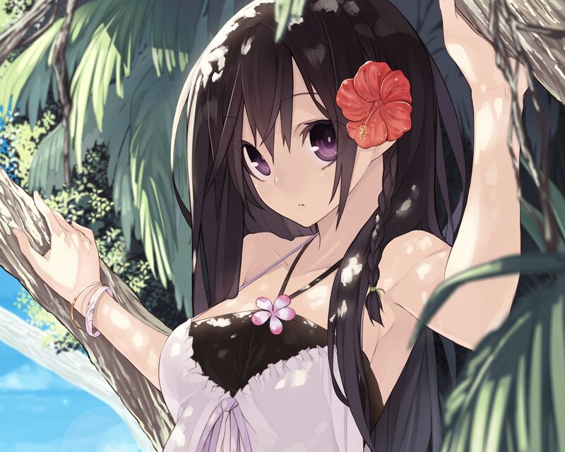 Anime Girl in Jungle — Black