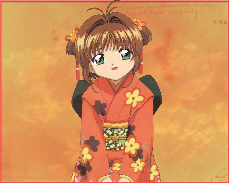 anime girl in kimono