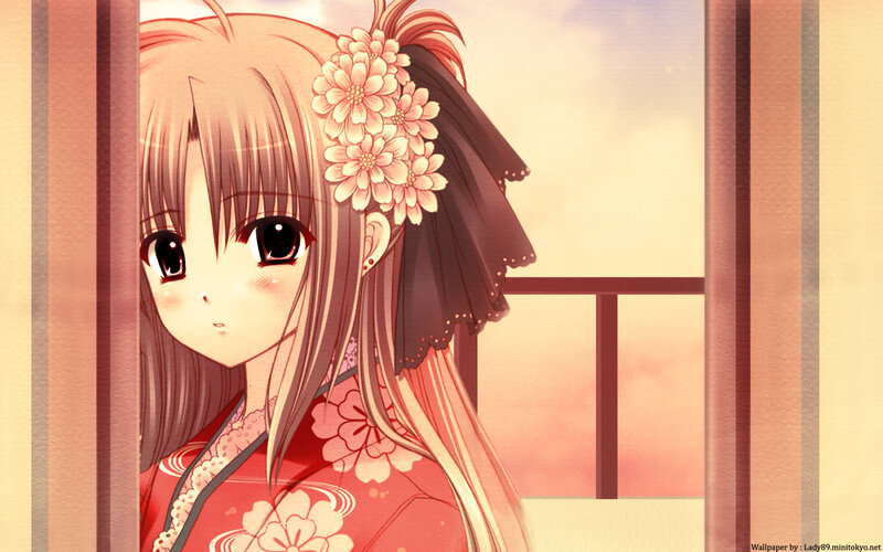 anime girl in kimono