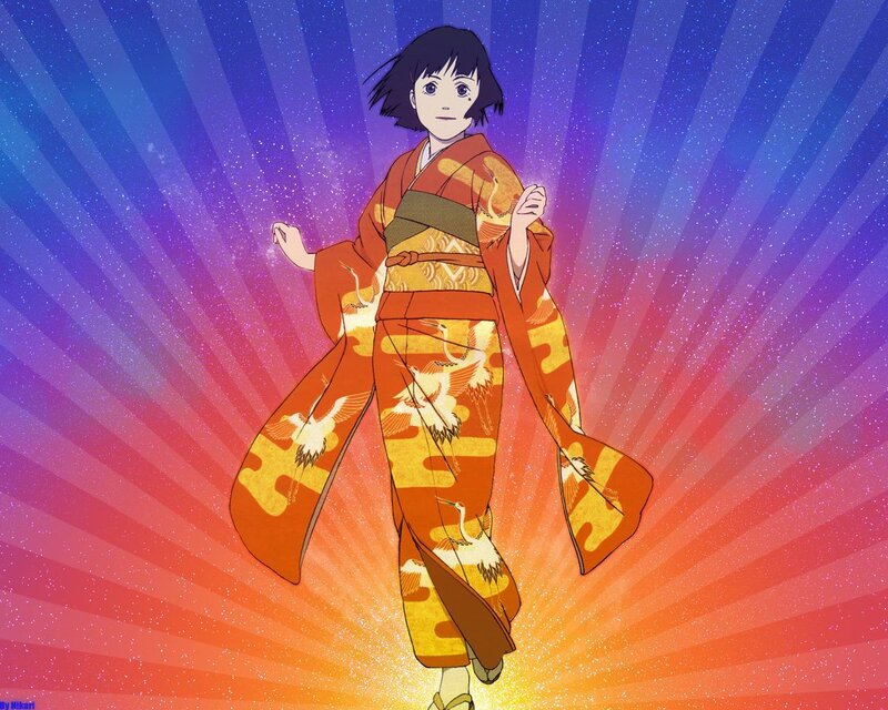 Anime girl in kimono