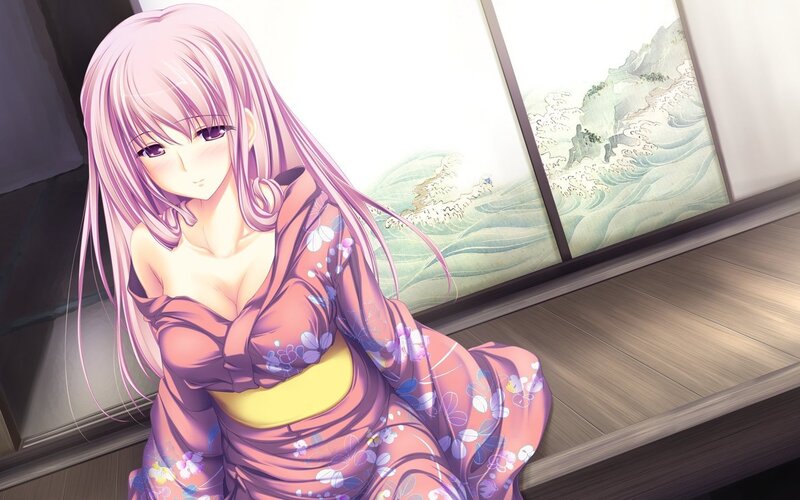 anime girl in kimono