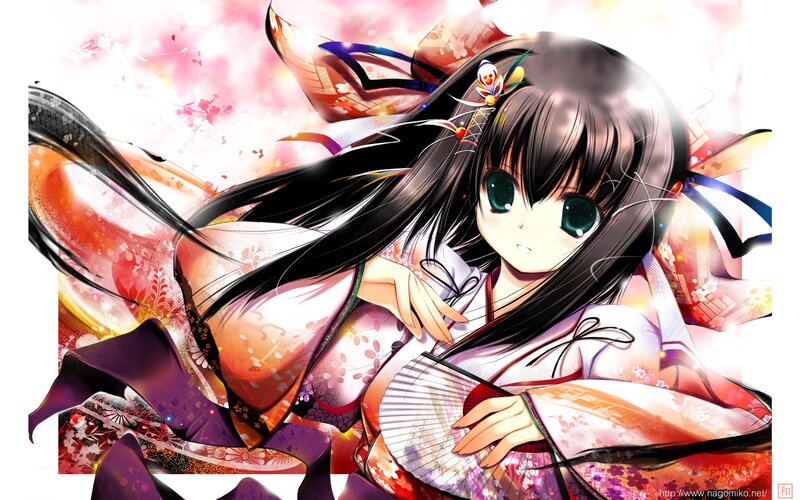 anime girl in kimono