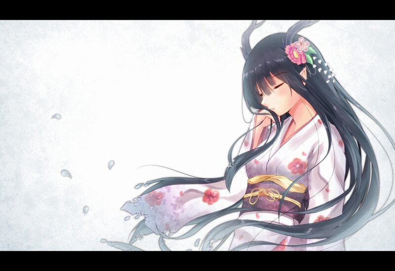 anime girl in kimono