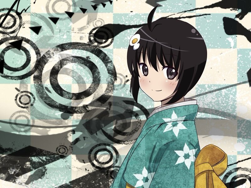 anime girl in kimono