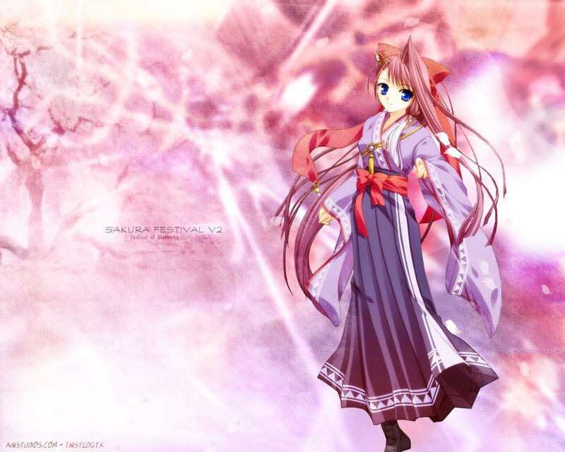 Anime girl in kimono