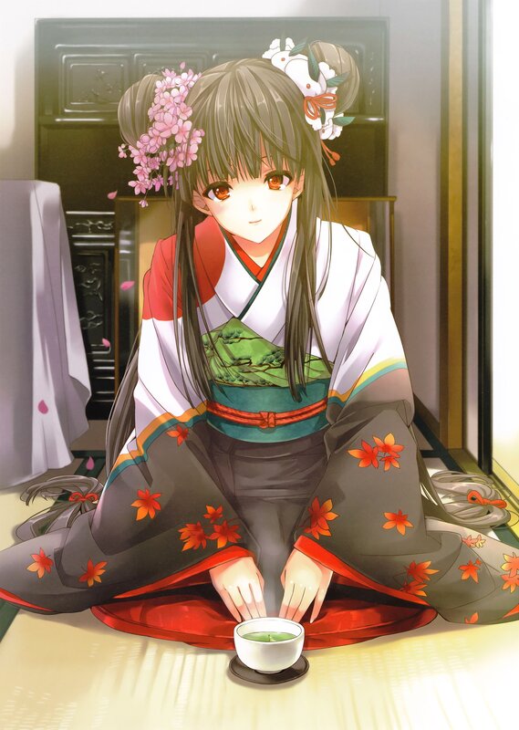 anime girl in kimono