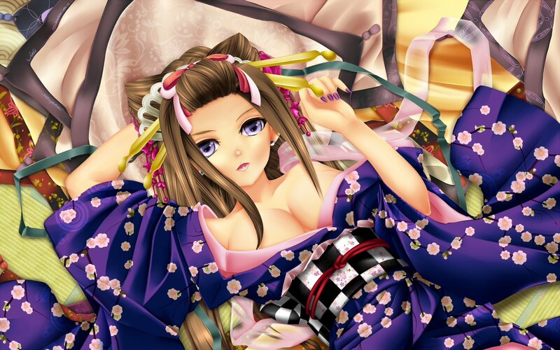 anime girl in kimono