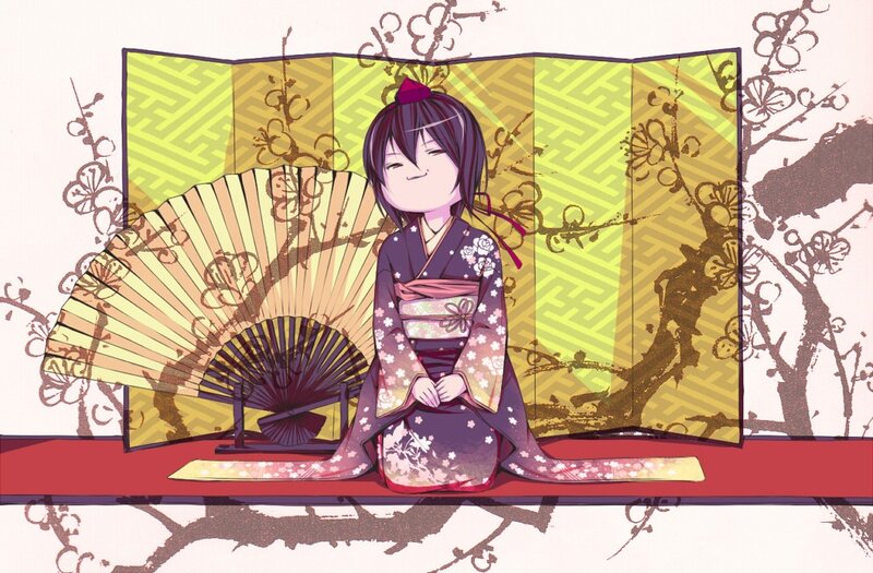 anime girl in kimono